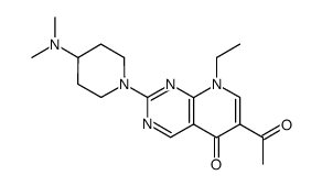 6-acetyl-2-(4-dimethylamino-piperidin-1-yl)-8-ethyl-8H-pyrido[2,3-d]pyrimidin-5-one结构式