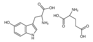 (2S)-2-amino-3-(5-hydroxy-1H-indol-3-yl)propanoic acid,(2S)-2-aminopentanedioic acid Structure