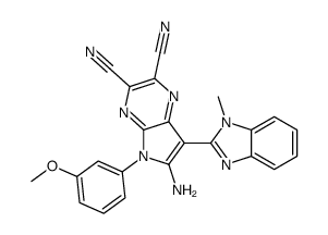 6-amino-5-(3-methoxyphenyl)-7-(1-methylbenzimidazol-2-yl)pyrrolo[2,3-b]pyrazine-2,3-dicarbonitrile Structure