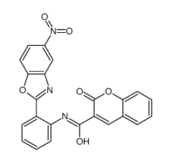 N-[2-(5-nitro-1,3-benzoxazol-2-yl)phenyl]-2-oxochromene-3-carboxamide结构式