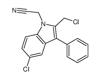 2-[5-chloro-2-(chloromethyl)-3-phenylindol-1-yl]acetonitrile Structure