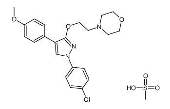 4-[2-[1-(4-chlorophenyl)-4-(4-methoxyphenyl)pyrazol-3-yl]oxyethyl]morpholine,methanesulfonic acid Structure