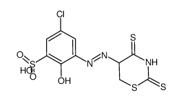 5-Chloro-2-hydroxy-3-[(tetrahydro-2,4-dithioxo-2H-1,3-thiazin-5-yl)azo]benzenesulfonic acid structure