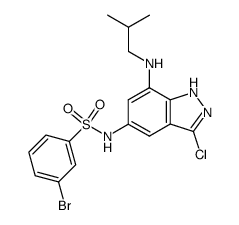 3-bromo-N-(3-chloro-7-isobutylamino-1H-indazol-5-yl)-benzenesulfonamide Structure