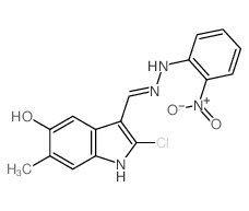 1H-Indole-3-carboxaldehyde,2-chloro-5-hydroxy-6-methyl-, 2-(2-nitrophenyl)hydrazone picture