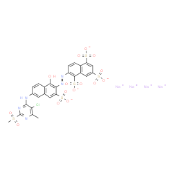 6-[1-Hydroxy-3-sulfo-6-[[2-(methylsulfonyl)-5-chloro-6-methyl-4-pyrimidinyl]amino]-2-naphtylazo]-1,3,5-naphthalenetrisulfonic acid tetrasodium salt结构式