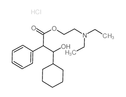 Cyclohexanehydracrylic acid, alpha-phenyl-, 2-(diethylamino)ethyl ester, hydrochloride Structure