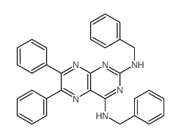 2,4-Pteridinediamine,6,7-diphenyl-N2,N4-bis(phenylmethyl)- Structure