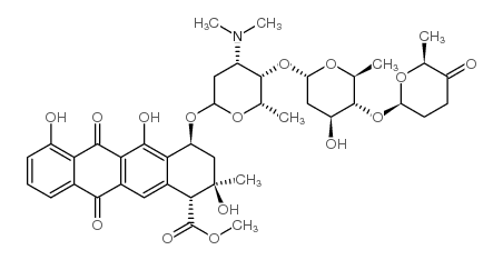methyl (1R,2R,4S)-4-[(2S,4S,5S,6S)-4-(dimethylamino)-5-[(2S,4S,5R,6S)-4-hydroxy-6-methyl-5-[(2S,6S)-6-methyl-5-oxooxan-2-yl]oxyoxan-2-yl]oxy-6-methyloxan-2-yl]oxy-2,5,7-trihydroxy-2-methyl-6,11-dioxo-3,4-dihydro-1H-tetracene-1-carboxylate结构式