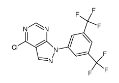 1-(3,5-bis-trifluoromethyl-phenyl)-4-chloro-1H-pyrazolo[3,4-d]pyrimidine Structure