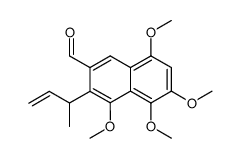 4,5,6,8-tetramethoxy-3-(1-methylprop-2-enyl)naphthalene-2-carbaldehyde Structure