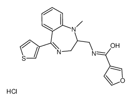 3-Furancarboxamide,N-((2,3-dihydro-1-methyl-5-(3-thienyl)-1H-1,4-benz odiazepin-2-yl)methyl)-, monohydrochloride Structure