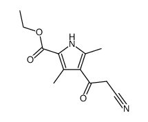 4-cyanoacetyl-3,5-dimethyl-pyrrole-2-carboxylic acid ethyl ester Structure