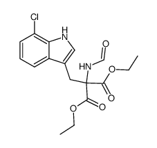 2-(7-Chloro-1H-indol-3-ylmethyl)-2-formylamino-malonic acid diethyl ester Structure