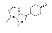 4-(4-chloro-5-iodopyrrolo[2,3-d]pyrimidin-7-yl)cyclohexan-1-one Structure