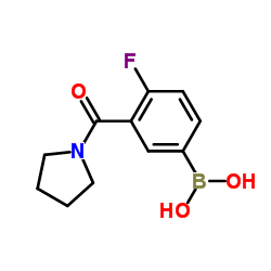 4-氟3-(吡咯啉-1-羰基)-苯基硼酸结构式