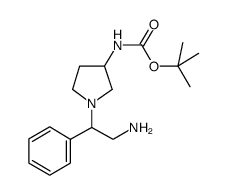 3-N-Boc-氨基-1-(2-氨基-1-苯乙基)-吡咯烷结构式