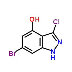 6-Bromo-3-chloro-1H-indazol-4-ol结构式