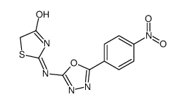 2-[[5-(4-nitrophenyl)-1,3,4-oxadiazol-2-yl]amino]-1,3-thiazol-4-one Structure