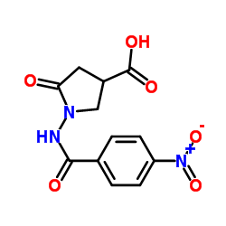 1-[(4-Nitrobenzoyl)amino]-5-oxo-3-pyrrolidinecarboxylic acid Structure