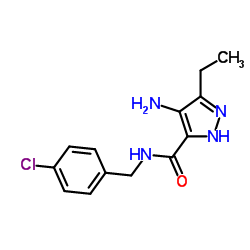 4-Amino-N-(4-chlorobenzyl)-3-ethyl-1H-pyrazole-5-carboxamide结构式