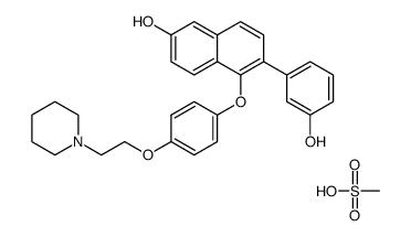 1-(4-(2-piperidinylethoxy)phenoxy)-2-(3-hydroxyphenyl)-6-hydroxynaphthalene methanesulfonate Structure