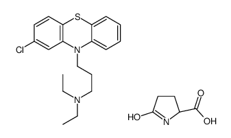 5-oxo-L-proline, compound with 2-chloro-N,N-diethyl-10H-phenothiazine-10-propylamine (1:1) Structure