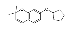 7-cyclopentyloxy-2,2-dimethylchromene结构式