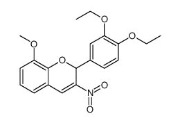 2H-1-Benzopyran, 2-(3,4-diethoxyphenyl)-8-methoxy-3-nitro- Structure