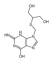 2-amino-9-(1,3-dihydroxypropan-2-ylsulfanylmethyl)-3H-purin-6-one结构式