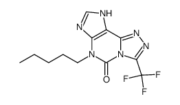 6-pentyl-3-(trifluoromethyl)-6,9-dihydro-5H-[1,2,4]triazolo[3,4-i]purin-5-one结构式