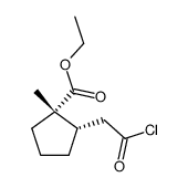 (+-)-2c-chlorocarbonylmethyl-1-methyl-cyclopentane-r-carboxylic acid ethyl ester结构式