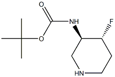 N-[(3R,4R)-4-氟哌啶-3-基]氨基甲酸叔丁酯结构式