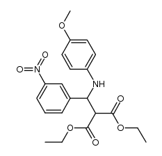 diethyl 2-(((4-methoxyphenyl)amino)(3-nitrophenyl)methyl)malonate结构式