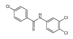 4-chloro-N-(3,4-dichlorophenyl)benzenecarbothioamide结构式