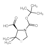 (R)-3-(tert-Butoxycarbonyl)-5,5-dimethylthiazolidine-4-carboxylic acid Structure