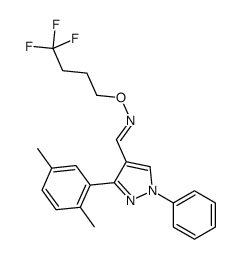 1-[3-(2,5-dimethylphenyl)-1-phenylpyrazol-4-yl]-N-(4,4,4-trifluorobutoxy)methanimine结构式