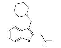 Methyl-(3-piperidin-1-ylmethyl-benzo[b]thiophen-2-ylmethyl)-amine结构式