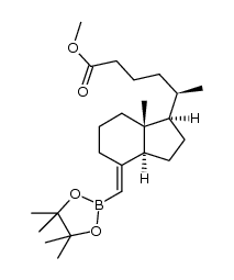 (8E)-8-(4,4,5,5-tetramethyl-1,3,2-dioxaborolan-2-yl)methylene-de-A,B-24(methoxycarbonyl)-cholestane结构式