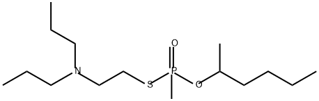Phosphonothioic acid, P-methyl-, S-[2-(dipropylamino)ethyl] O-(1-methylpentyl) ester结构式