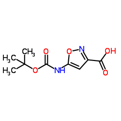 5-({[(2-Methyl-2-propanyl)oxy]carbonyl}amino)-1,2-oxazole-3-carboxylic acid结构式