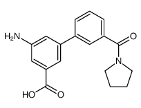 3-amino-5-[3-(pyrrolidine-1-carbonyl)phenyl]benzoic acid结构式