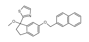 2-(1-methoxy-6-(naphthalen-2-ylmethoxy)-2,3-dihydro-1H-inden-1-yl)thiazole结构式