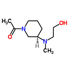 1-{(3R)-3-[(2-Hydroxyethyl)(methyl)amino]-1-piperidinyl}ethanone结构式