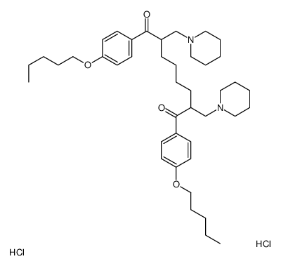 1,8-bis(4-pentoxyphenyl)-2,7-bis(piperidin-1-ylmethyl)octane-1,8-dione,dihydrochloride结构式