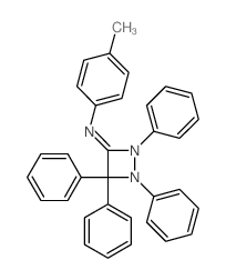 Benzenamine,4-methyl-N-(1,2,4,4-tetraphenyl-1,2-diazetidin-3-ylidene)- structure