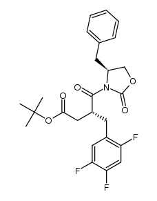 (R)-t-butyl 4-((S)-4-benzyl-2-oxo-oxazolidin-3-yl)-4-oxo-3-(2,4,5-trifluorobenzyl)butanoate结构式