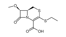 (6S,7S)-3-Ethylsulfanyl-7-methoxy-8-oxo-4-thia-1-aza-bicyclo[4.2.0]oct-2-ene-2-carboxylic acid结构式