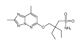 2-[(2,8-dimethyl-[1,2,4]triazolo[1,5-b]pyridazin-6-yl)oxymethyl]-2-ethylbutane-1-sulfonamide结构式