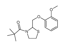 1-[2-[(2-methoxyphenoxy)methyl]-1,3-thiazolidin-3-yl]-2,2-dimethylpropan-1-one结构式